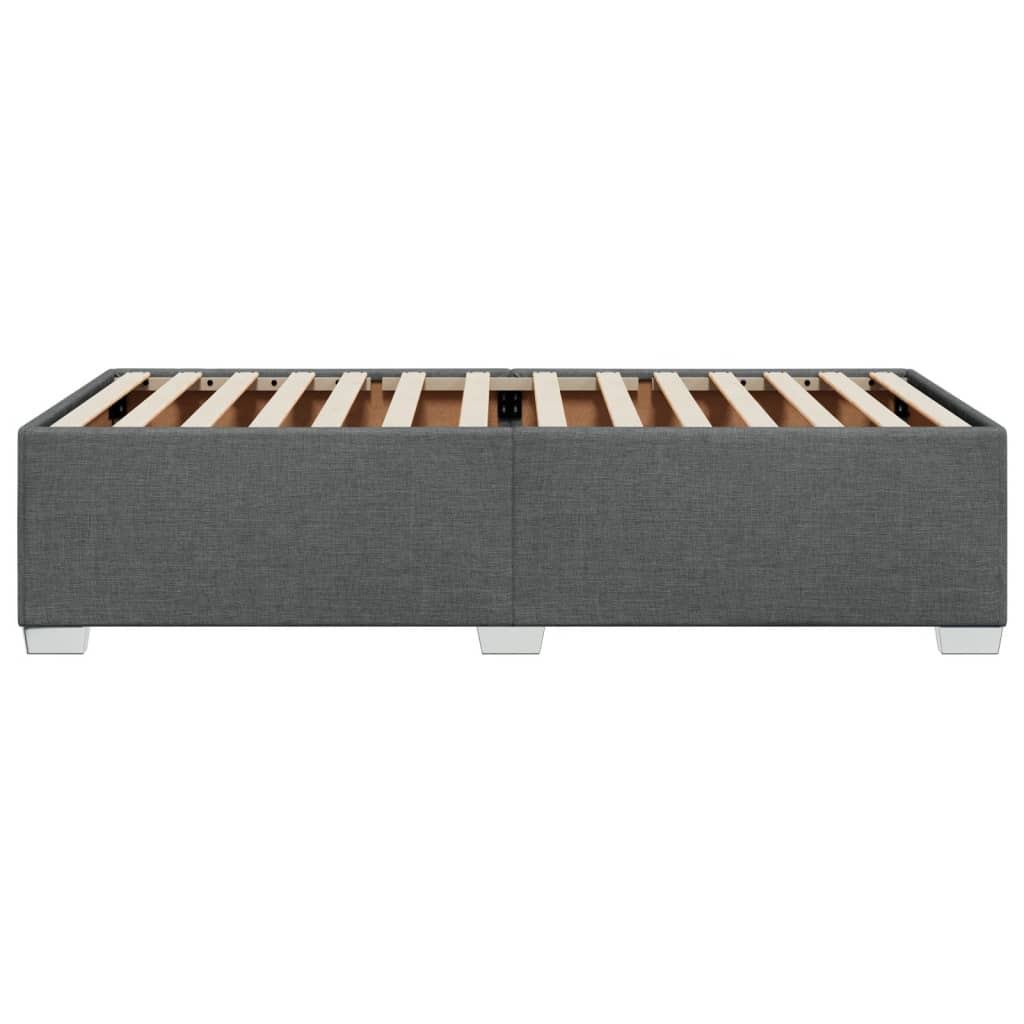 Cadre de lit sans matelas gris foncé 90x200 cm tissu