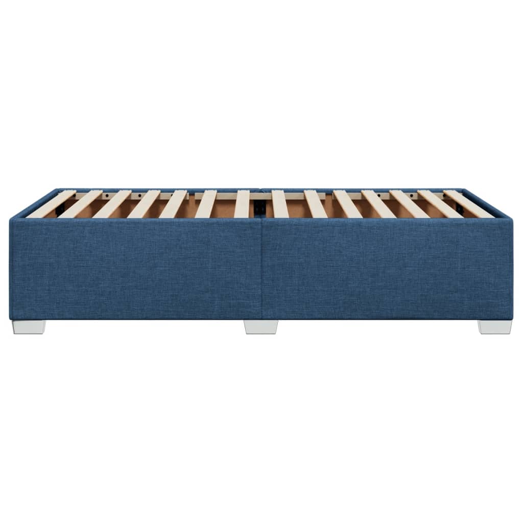 Bed frame without mattress blue 90x200 cm fabric