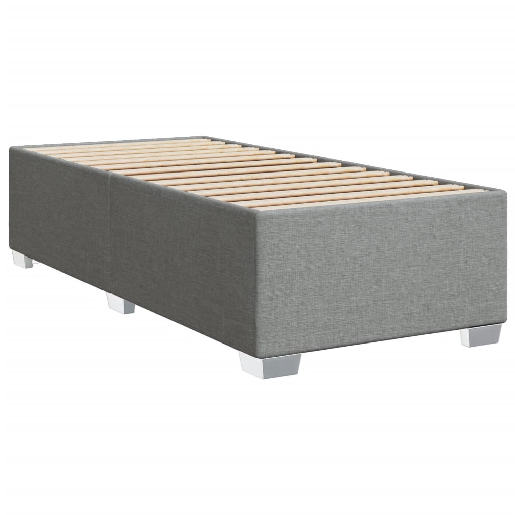 Cadre de lit sans matelas gris clair 100x200 cm tissu