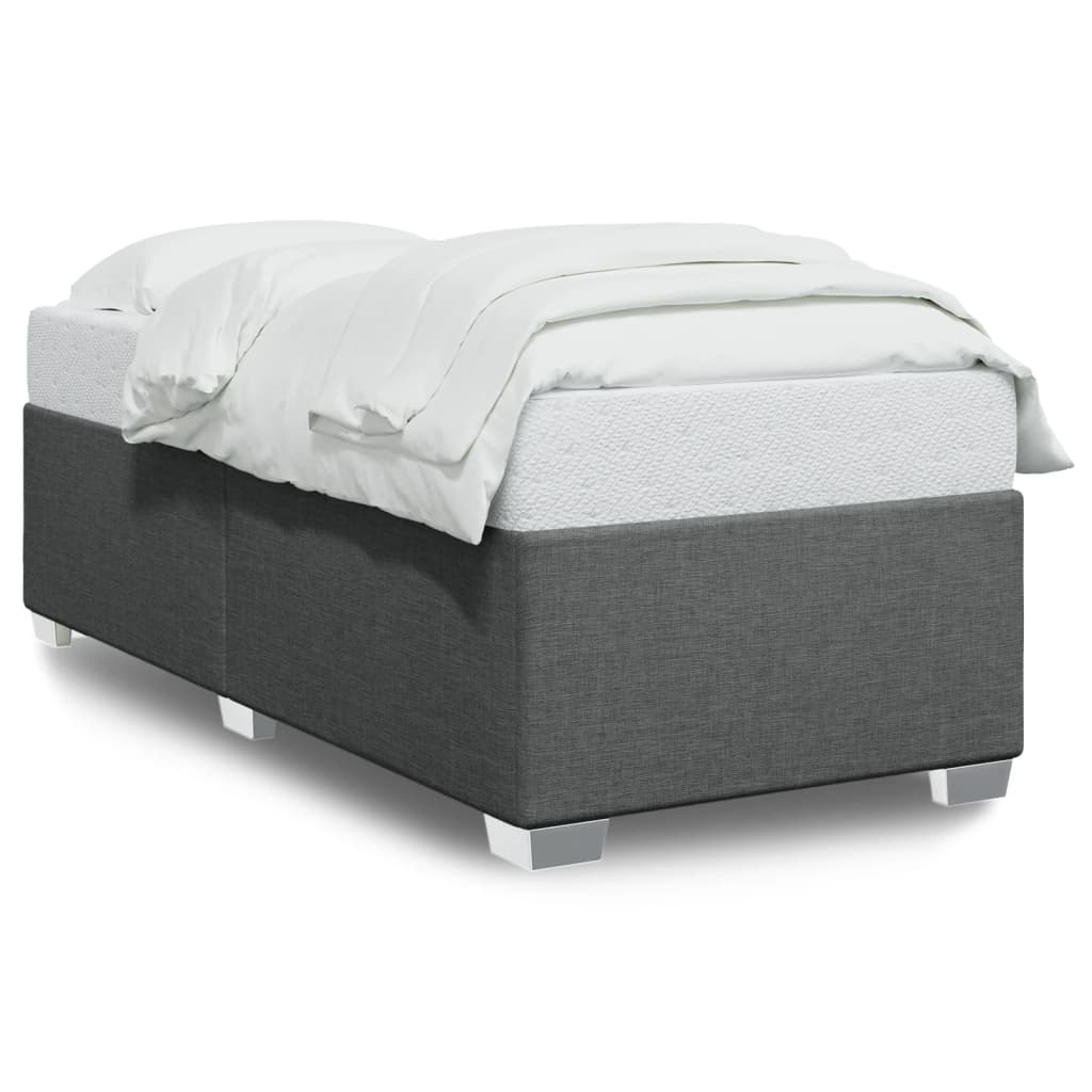 Cadre de lit sans matelas gris foncé 100x200 cm tissu