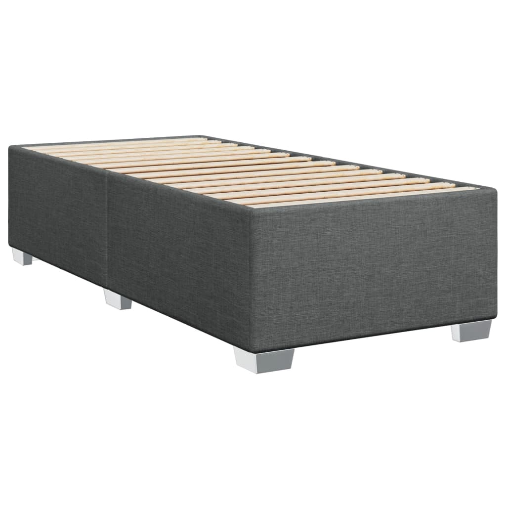 Cadre de lit sans matelas gris foncé 100x200 cm tissu