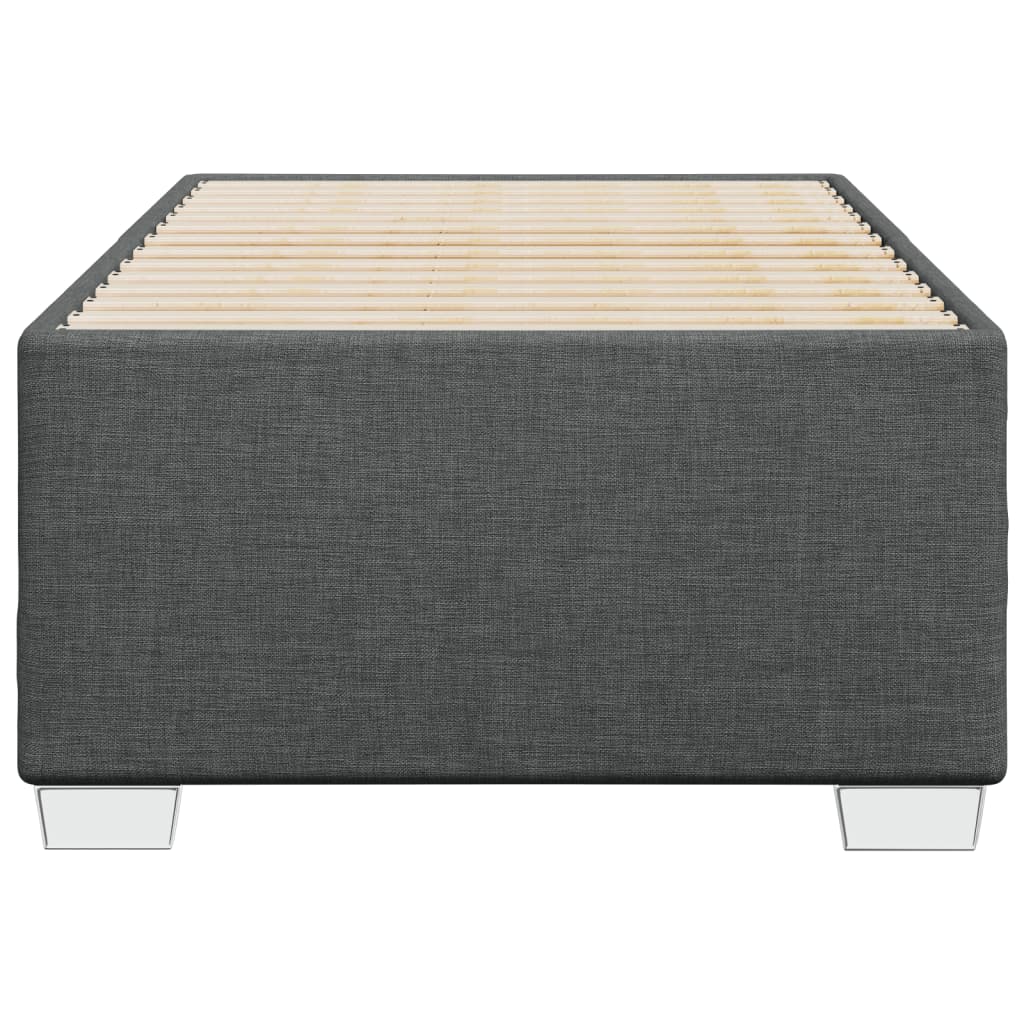 Cadre de lit sans matelas gris foncé 100x200 cm tissu