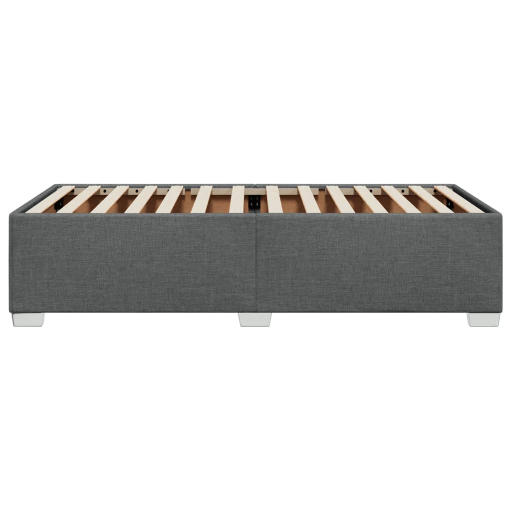 Cadre de lit sans matelas gris foncé 100x200 cm tissu