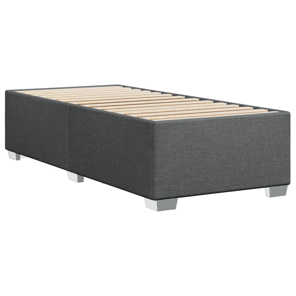 Cadre de lit sans matelas gris foncé 100x200 cm tissu