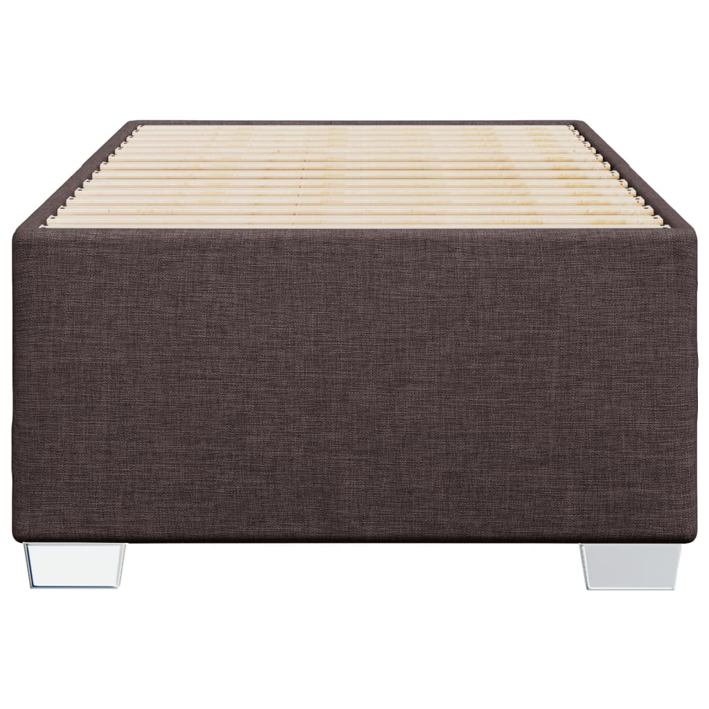 Cadre de lit sans matelas marron foncé 100x200 cm tissu