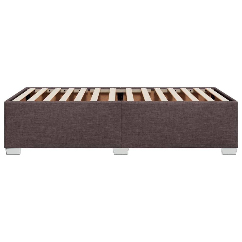 Cadre de lit sans matelas marron foncé 100x200 cm tissu