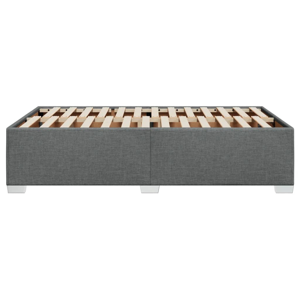 Cadre de lit sans matelas gris foncé 120x190 cm tissu