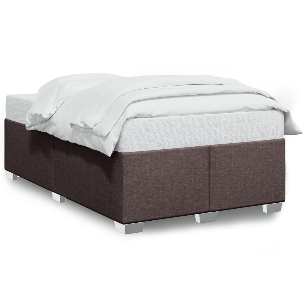 Cadre de lit sans matelas marron foncé 120x190 cm tissu