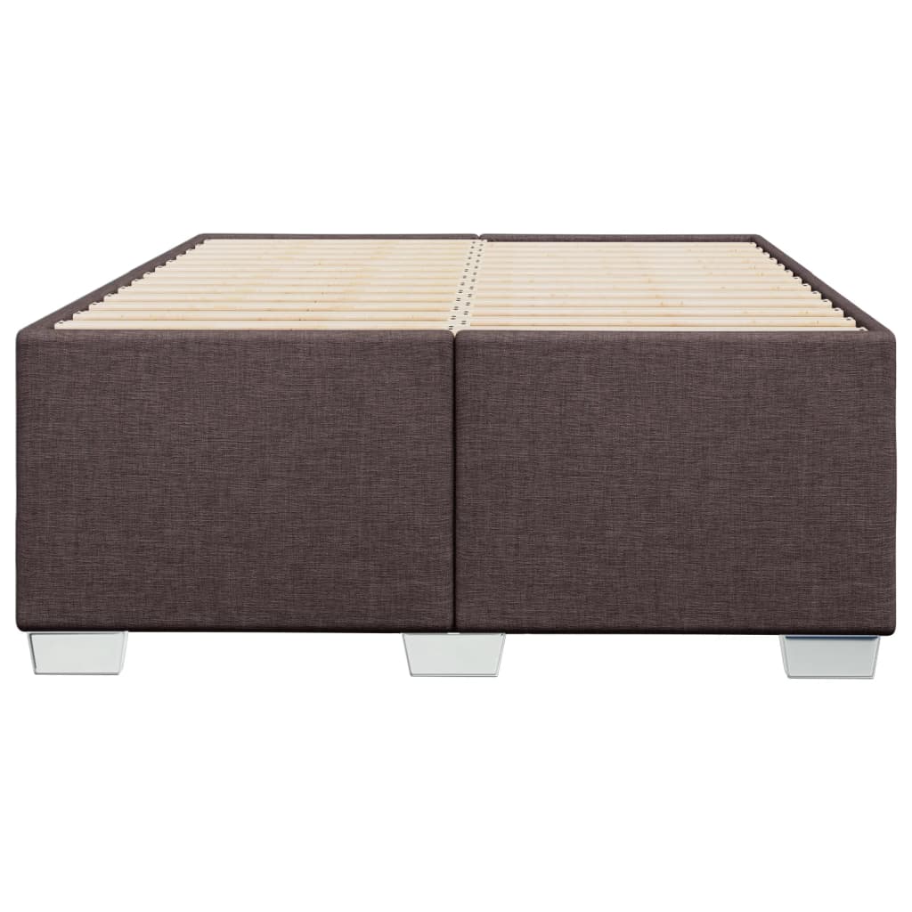 Cadre de lit sans matelas marron foncé 120x190 cm tissu