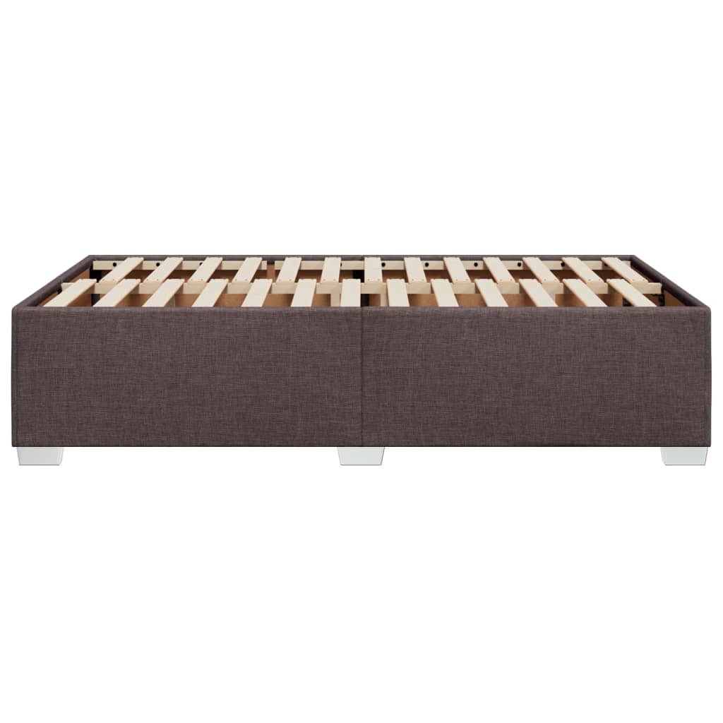 Cadre de lit sans matelas marron foncé 120x190 cm tissu