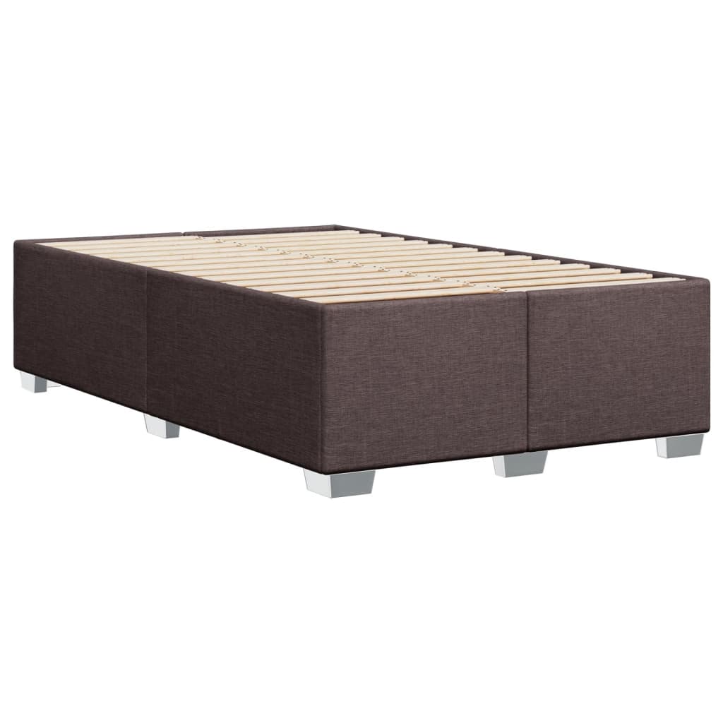 Cadre de lit sans matelas marron foncé 120x190 cm tissu