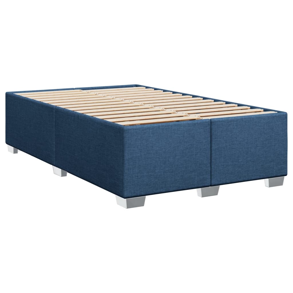 Cadre de lit sans matelas bleu 120x190 cm tissu