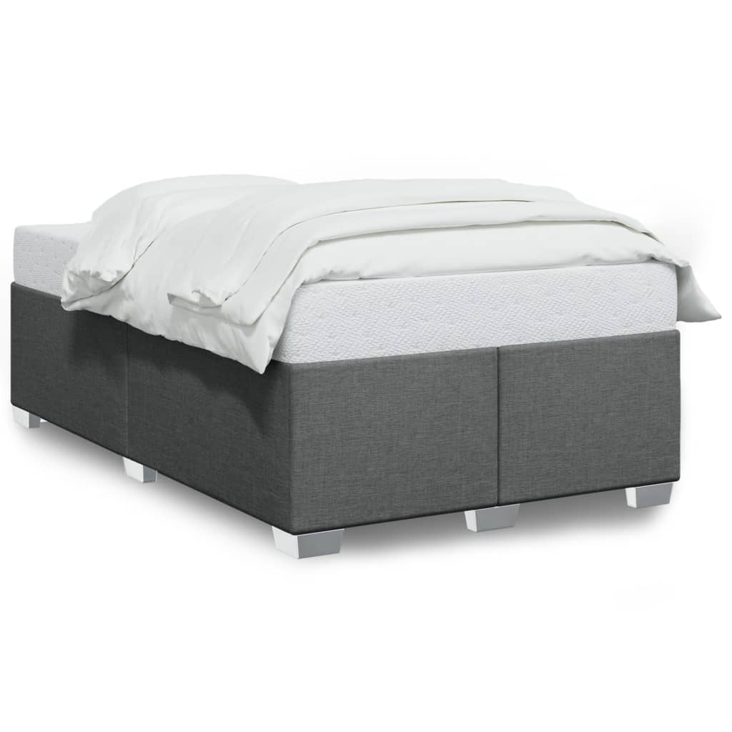 Cadre de lit sans matelas gris foncé 120x200 cm tissu