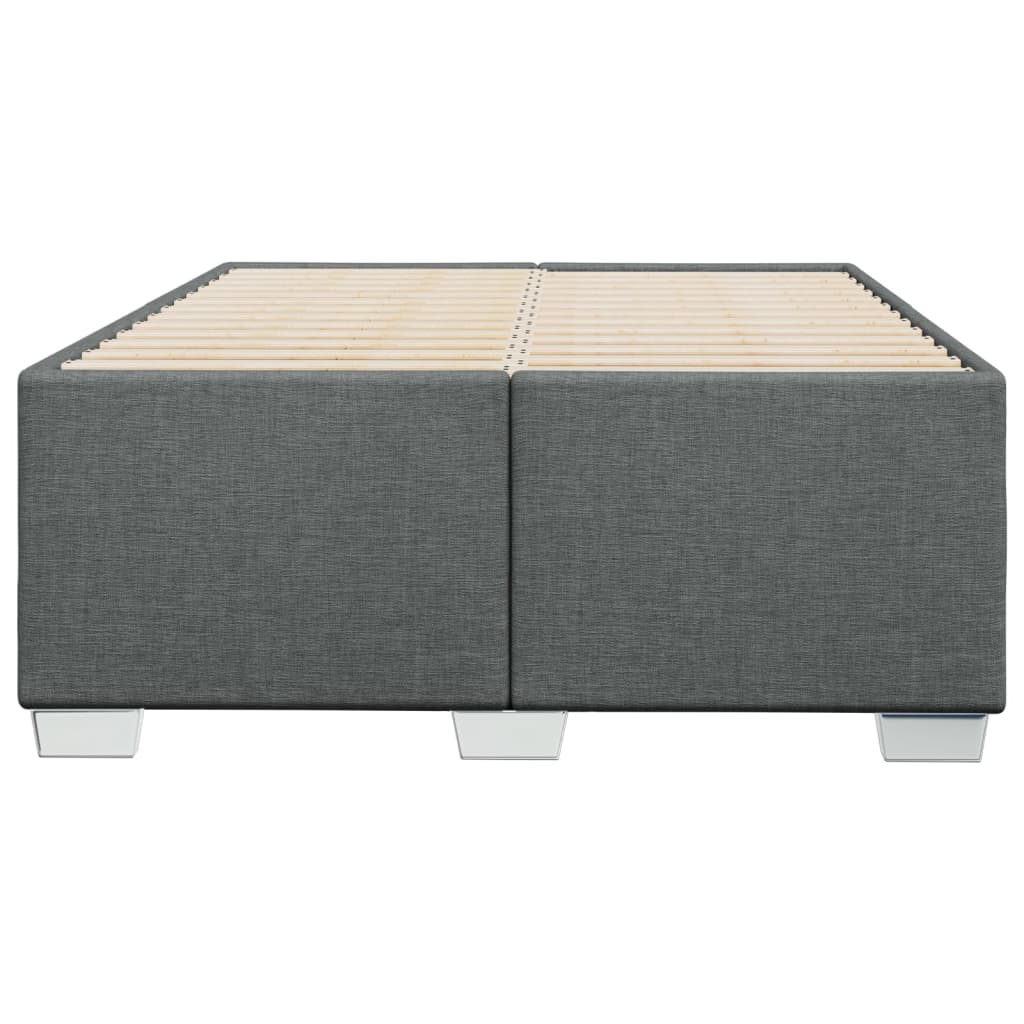 Cadre de lit sans matelas gris foncé 120x200 cm tissu