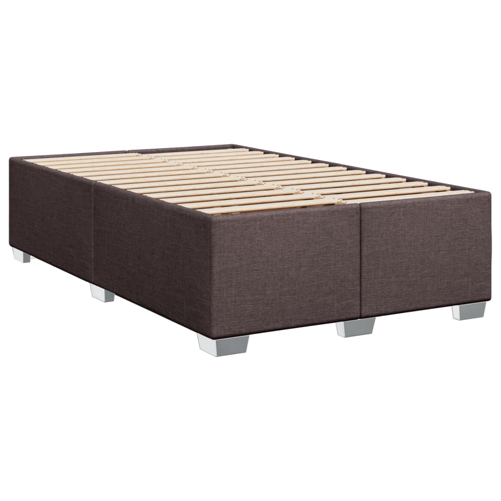 Cadre de lit sans matelas marron foncé 120x200 cm tissu