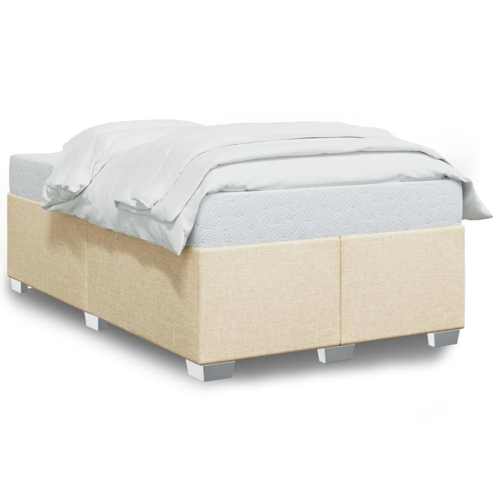 Cadre de lit sans matelas crème 120x200 cm tissu