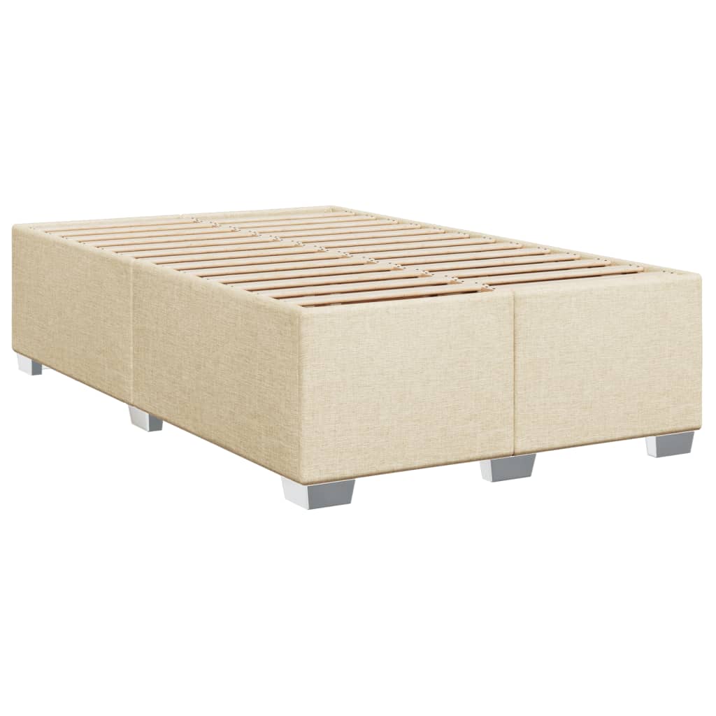 Cadre de lit sans matelas crème 120x200 cm tissu