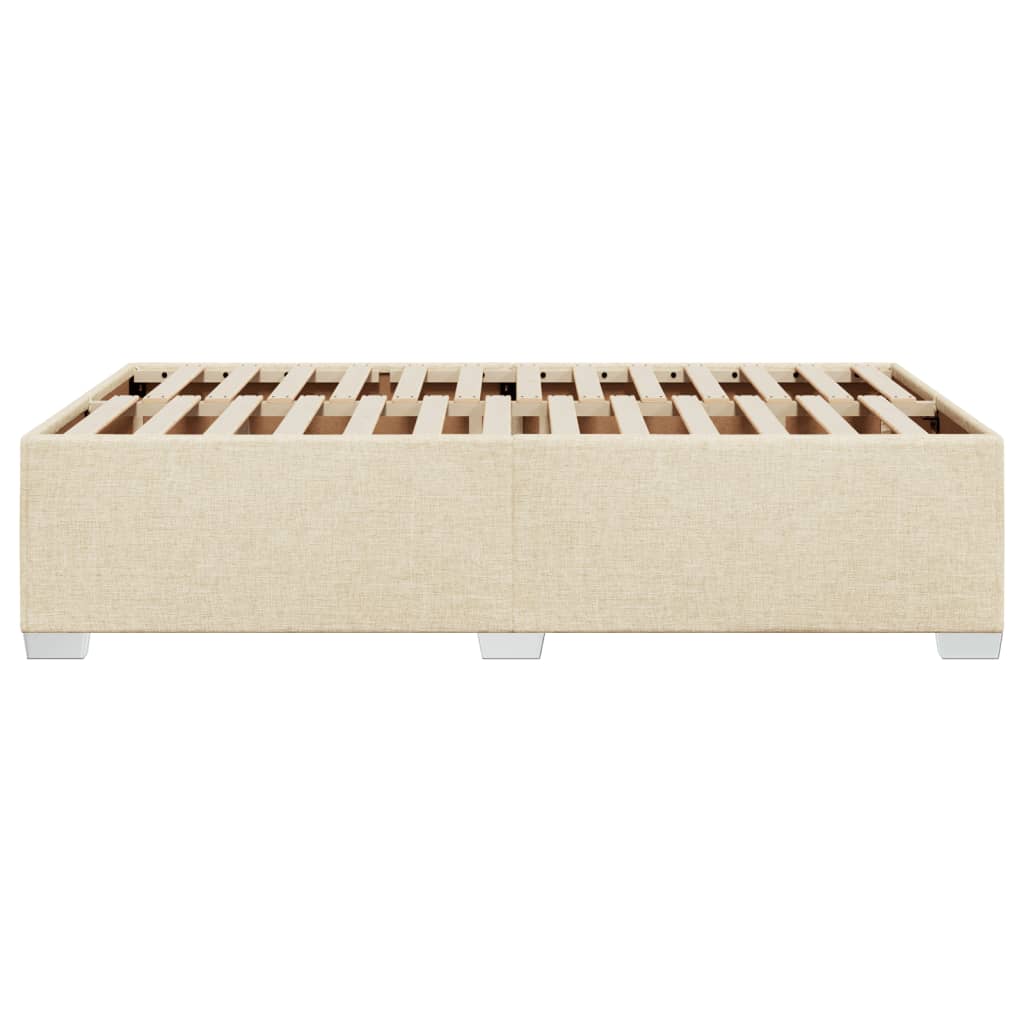 Cadre de lit sans matelas crème 120x200 cm tissu