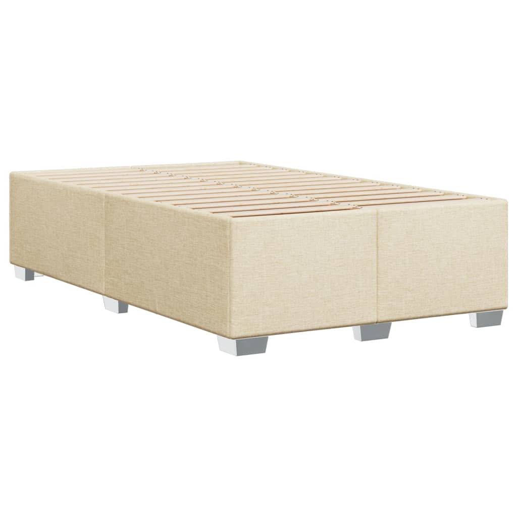 Cadre de lit sans matelas crème 120x200 cm tissu