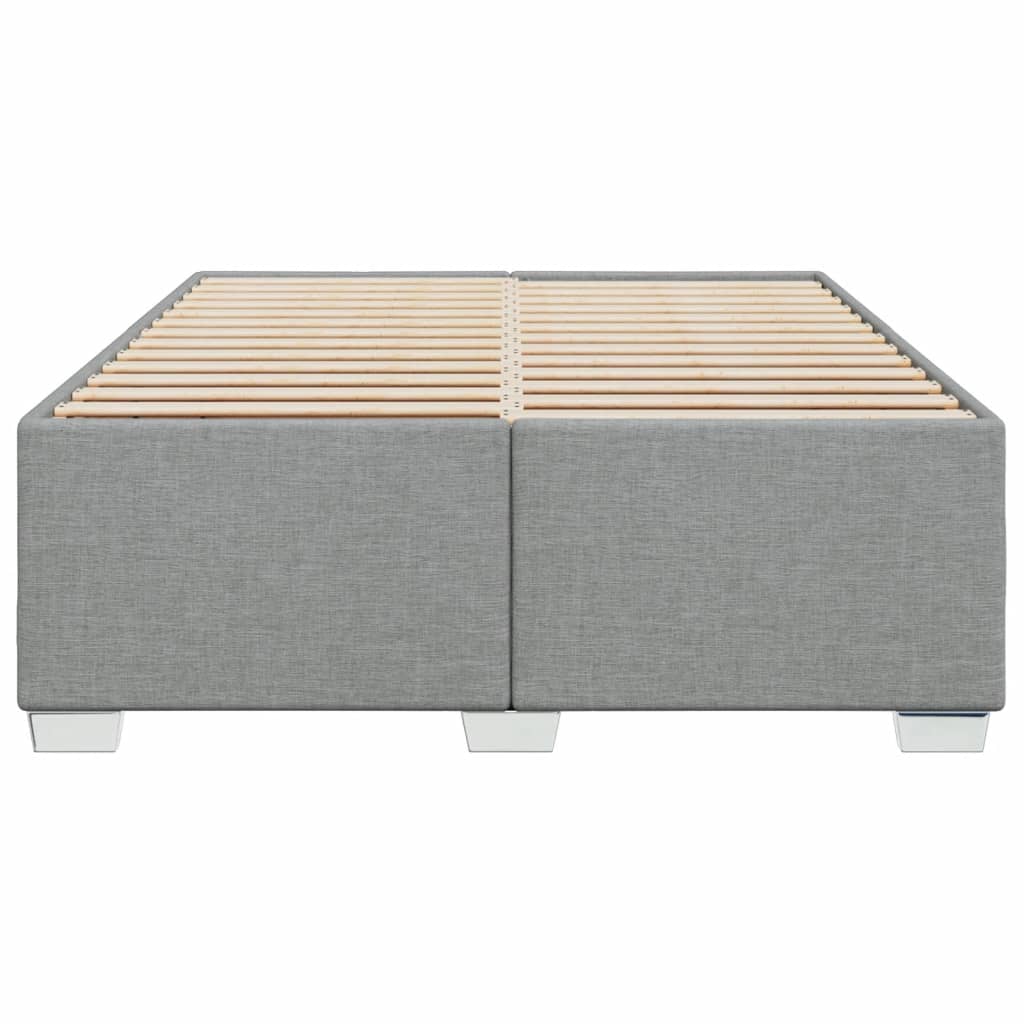 Cadre de lit sans matelas gris clair 140x190 cm tissu