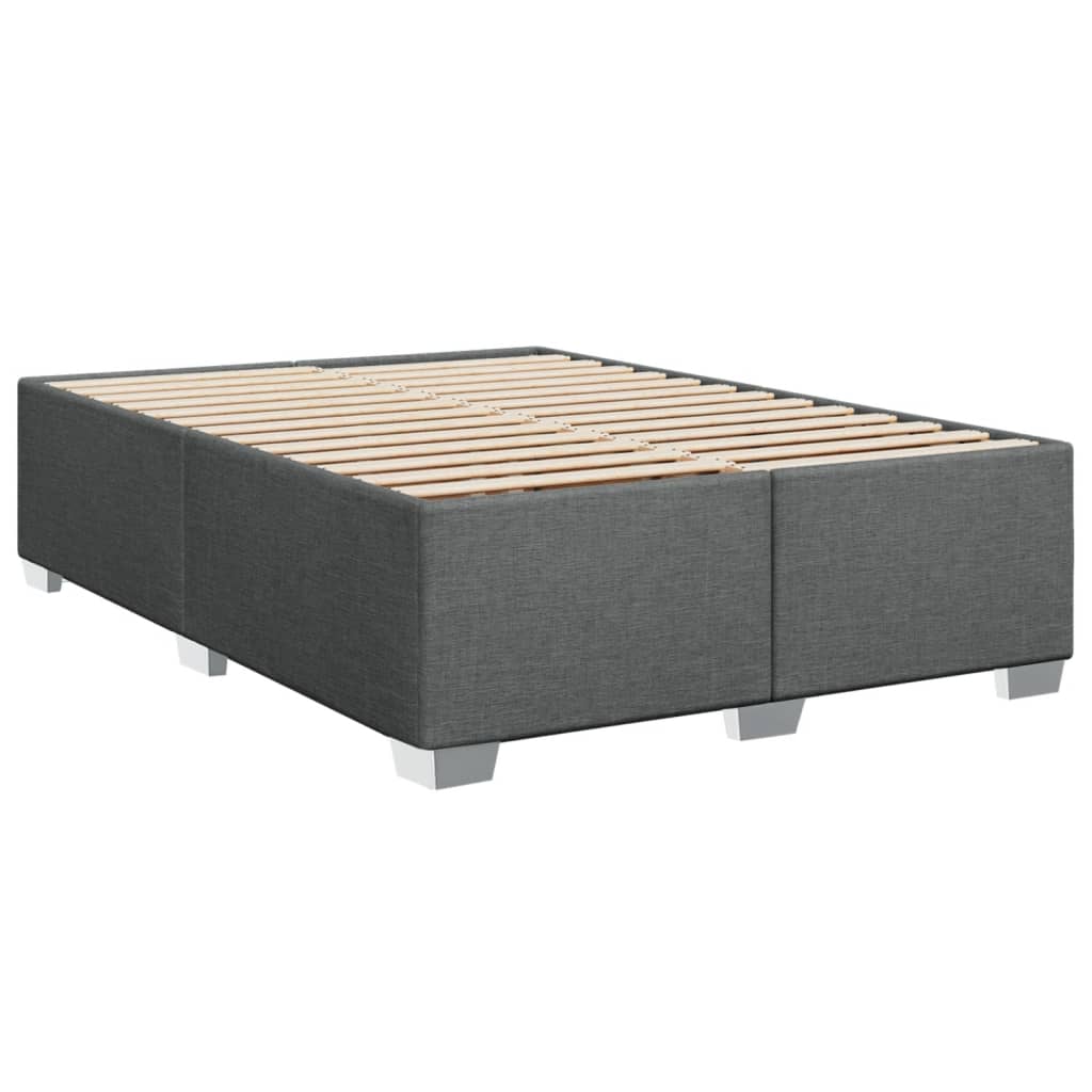 Cadre de lit sans matelas gris foncé 140x190 cm tissu