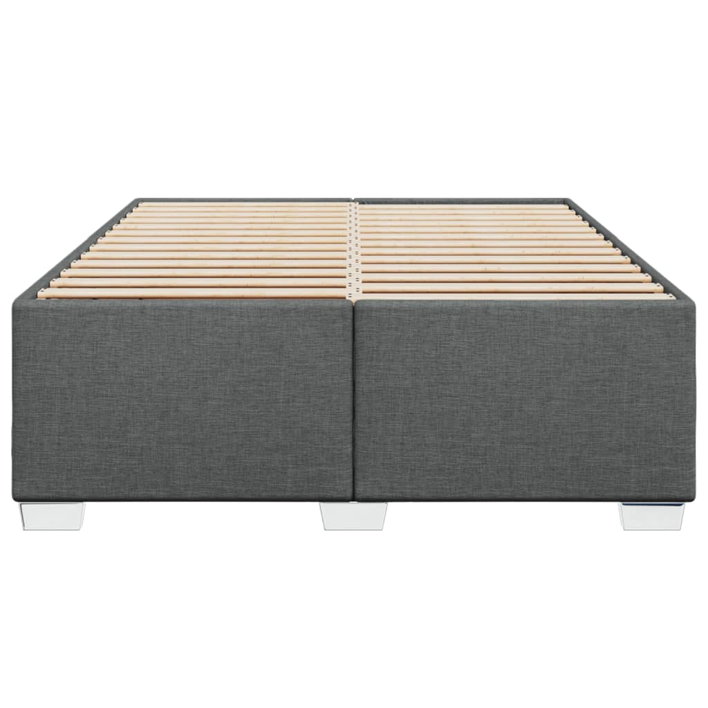 Cadre de lit sans matelas gris foncé 140x190 cm tissu