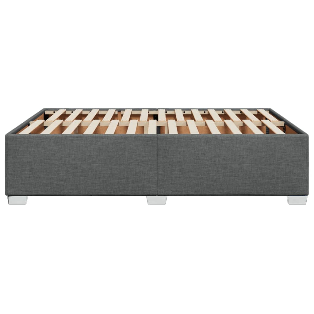 Cadre de lit sans matelas gris foncé 140x190 cm tissu