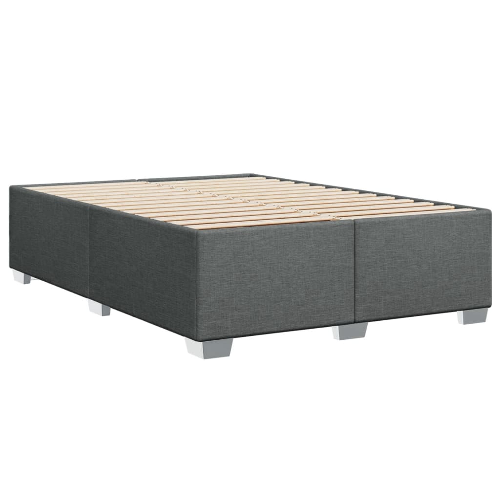 Cadre de lit sans matelas gris foncé 140x190 cm tissu