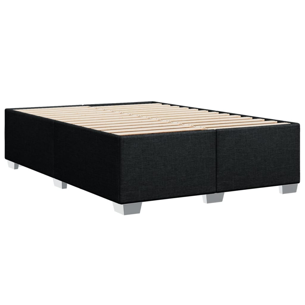 Cadre de lit sans matelas noir 140x190 cm tissu