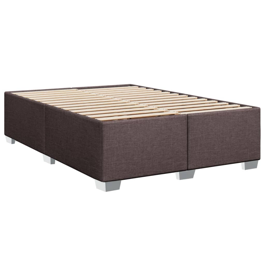 Cadre de lit sans matelas marron foncé 140x190 cm tissu