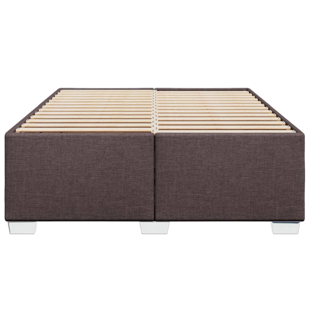 Cadre de lit sans matelas marron foncé 140x190 cm tissu