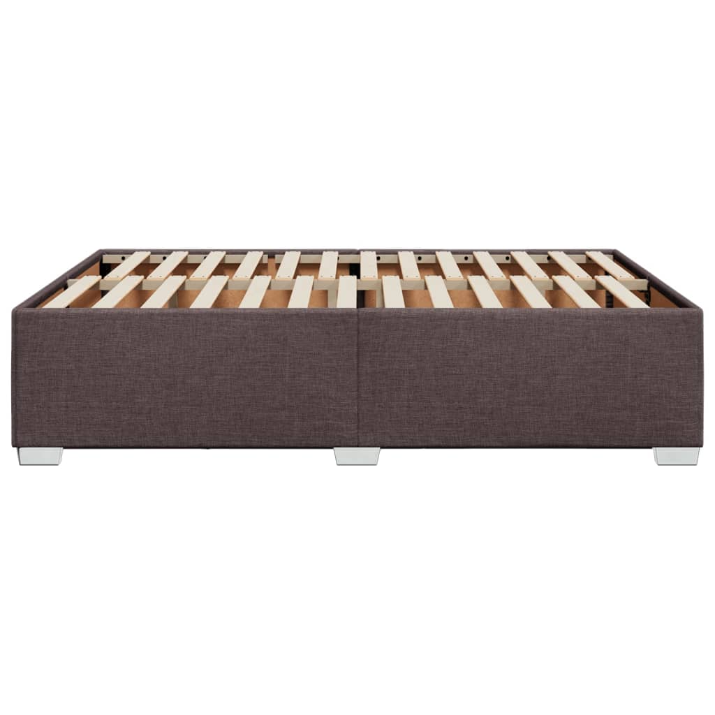 Cadre de lit sans matelas marron foncé 140x190 cm tissu