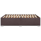 Cadre de lit sans matelas marron foncé 140x190 cm tissu