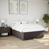 Cadre de lit sans matelas marron foncé 140x190 cm tissu