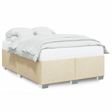 Cadre de lit sans matelas crème 140x190 cm tissu