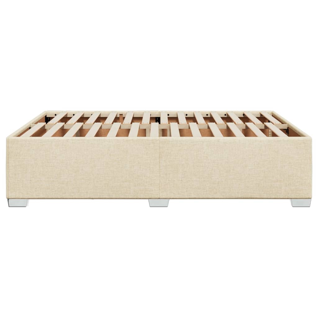 Cadre de lit sans matelas crème 140x190 cm tissu