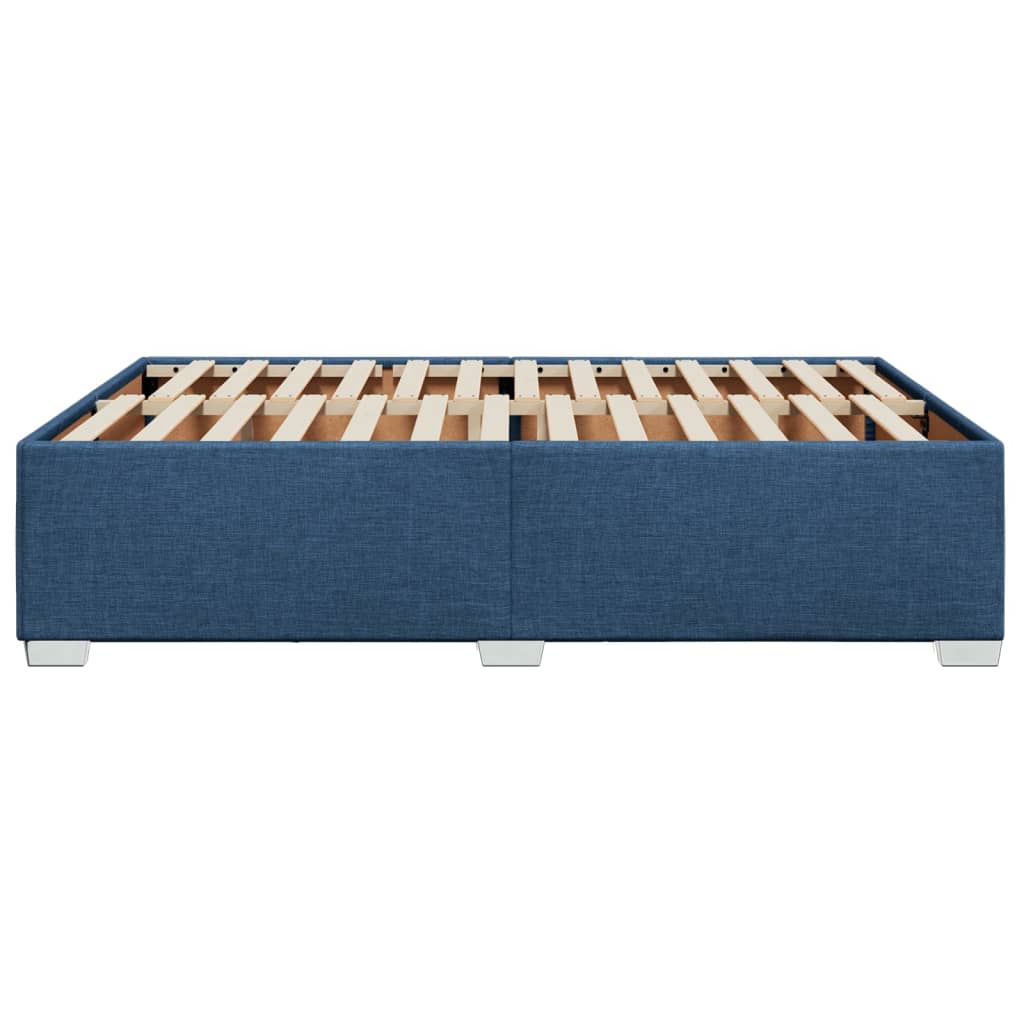 Cadre de lit sans matelas bleu 140x190 cm tissu