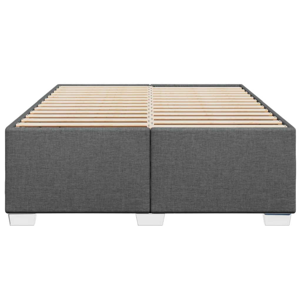 Cadre de lit sans matelas gris foncé 140x200 cm tissu