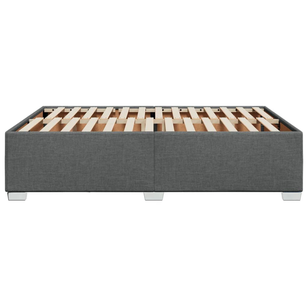 Cadre de lit sans matelas gris foncé 140x200 cm tissu