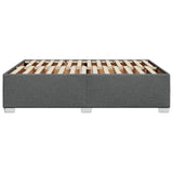 Cadre de lit sans matelas gris foncé 140x200 cm tissu