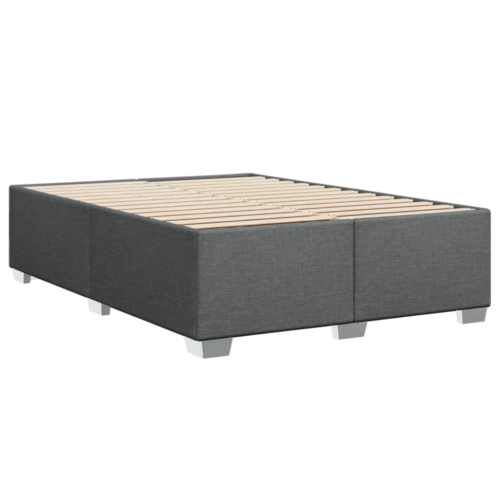 Cadre de lit sans matelas gris foncé 140x200 cm tissu