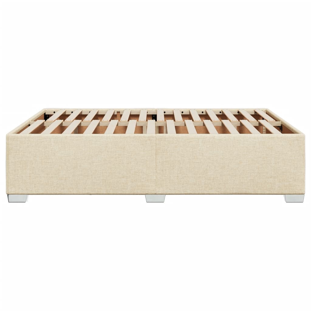 Cadre de lit sans matelas crème 140x200 cm tissu