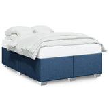 Bed frame without mattress blue 140x200 cm fabric