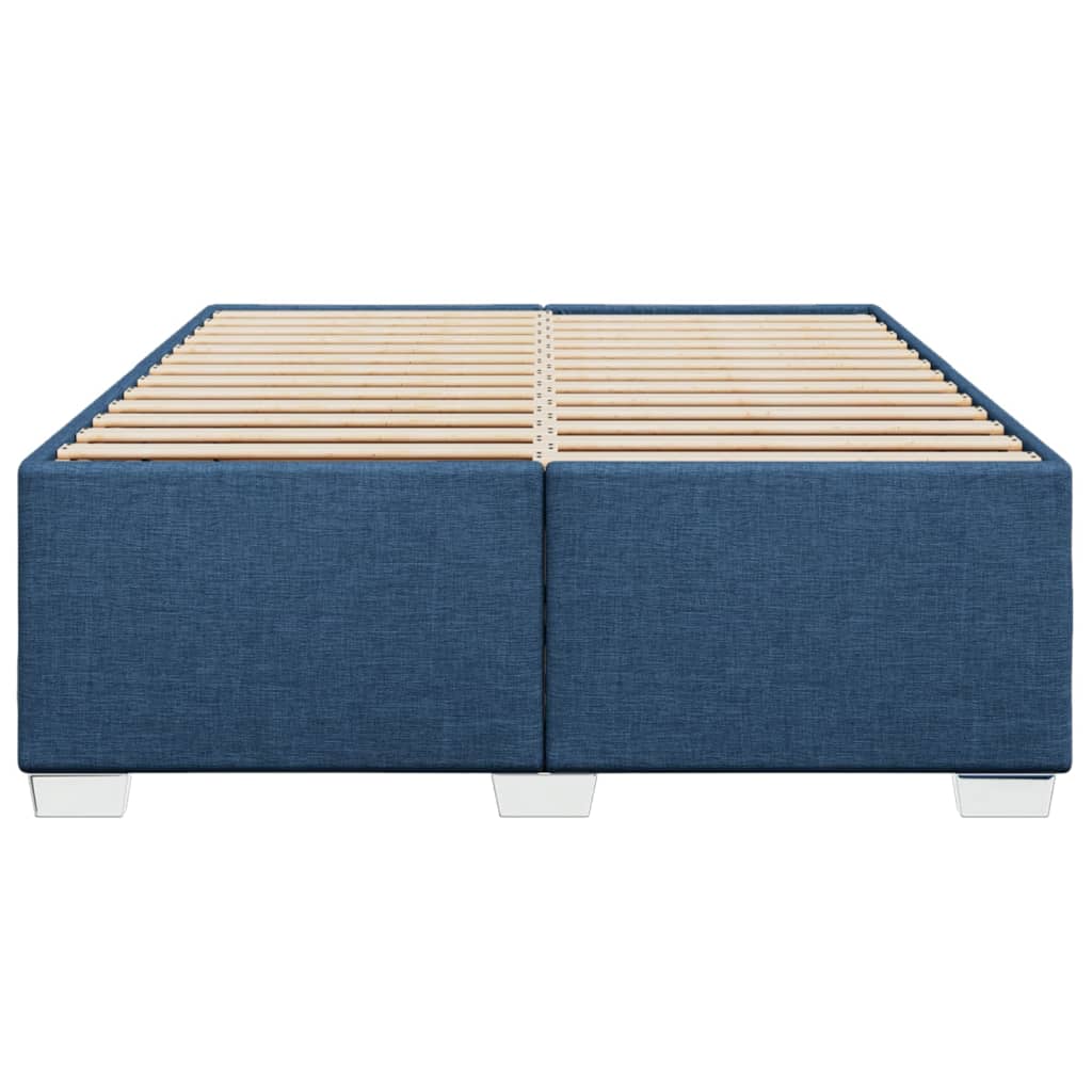 Bed frame without mattress blue 140x200 cm fabric