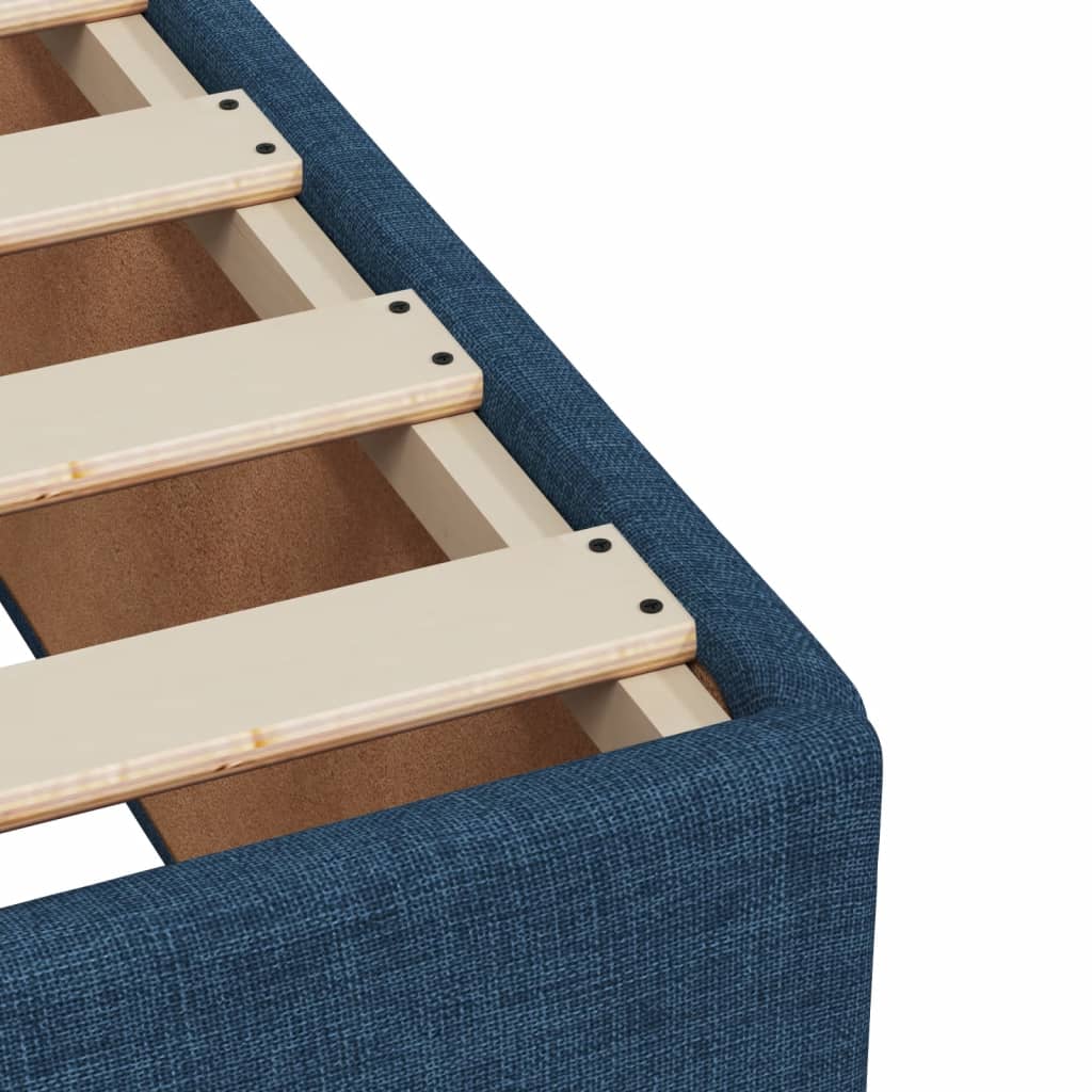 Bed frame without mattress blue 140x200 cm fabric