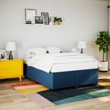 Bed frame without mattress blue 140x200 cm fabric