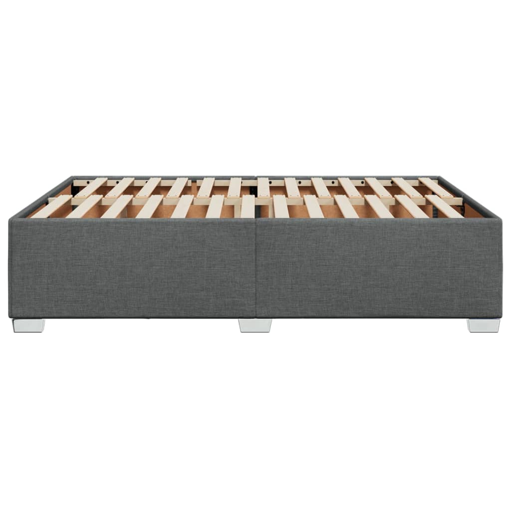 Cadre de lit sans matelas gris foncé 160x200 cm tissu