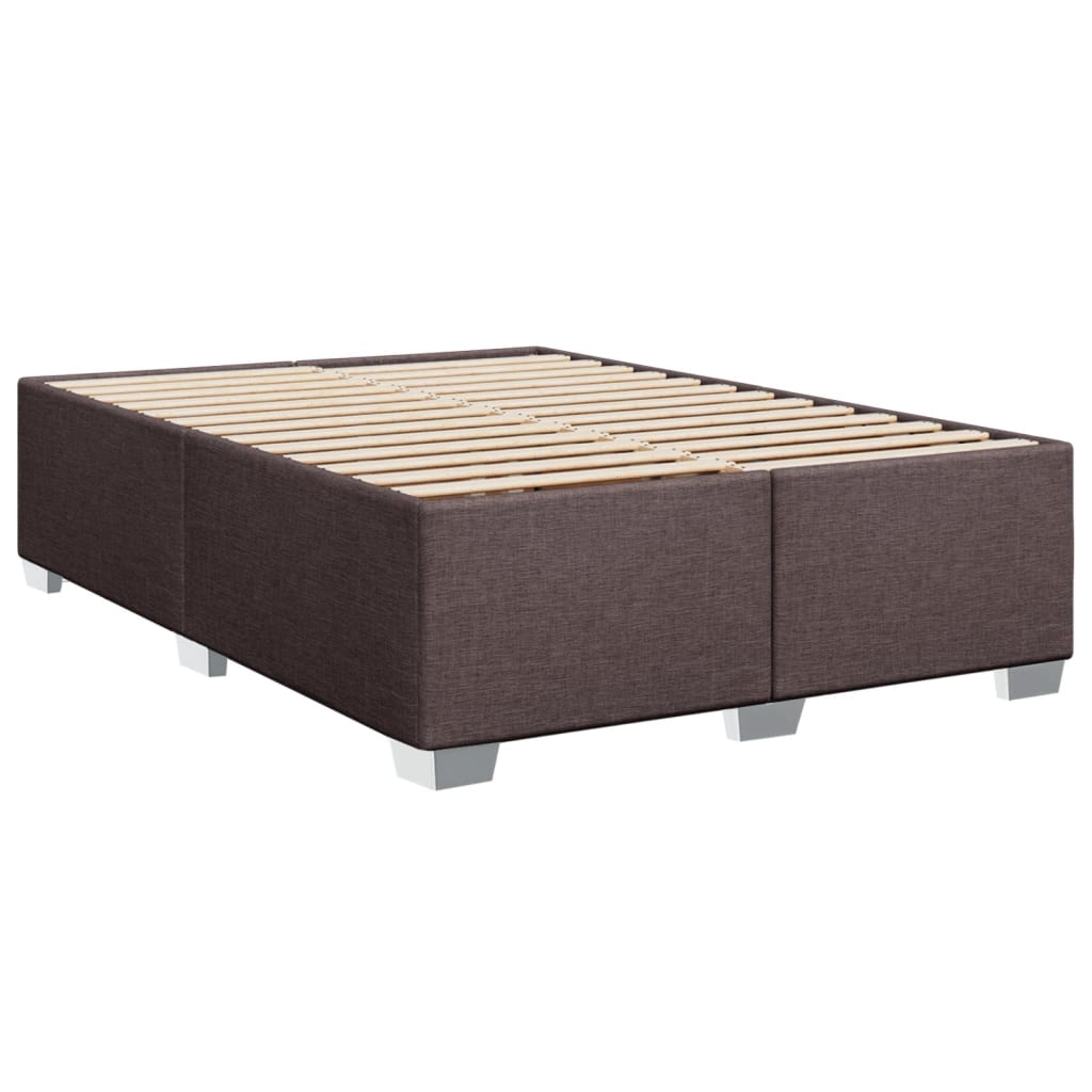 Cadre de lit sans matelas marron foncé 160x200 cm tissu