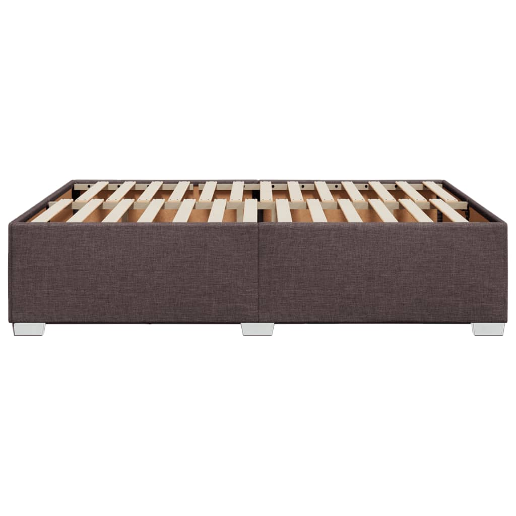 Cadre de lit sans matelas marron foncé 160x200 cm tissu