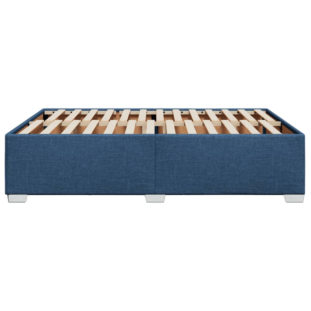 Bed frame without mattress blue 160x200 cm fabric